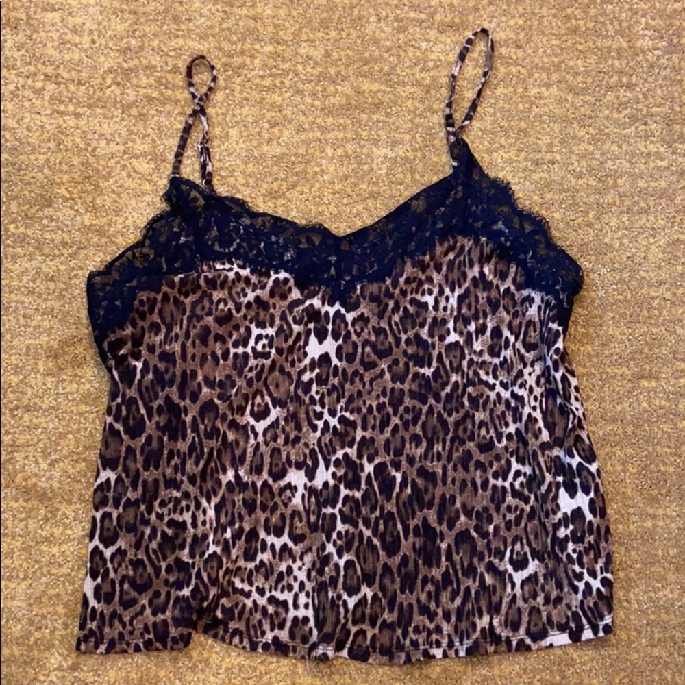 Cheetah print with lace tank top.